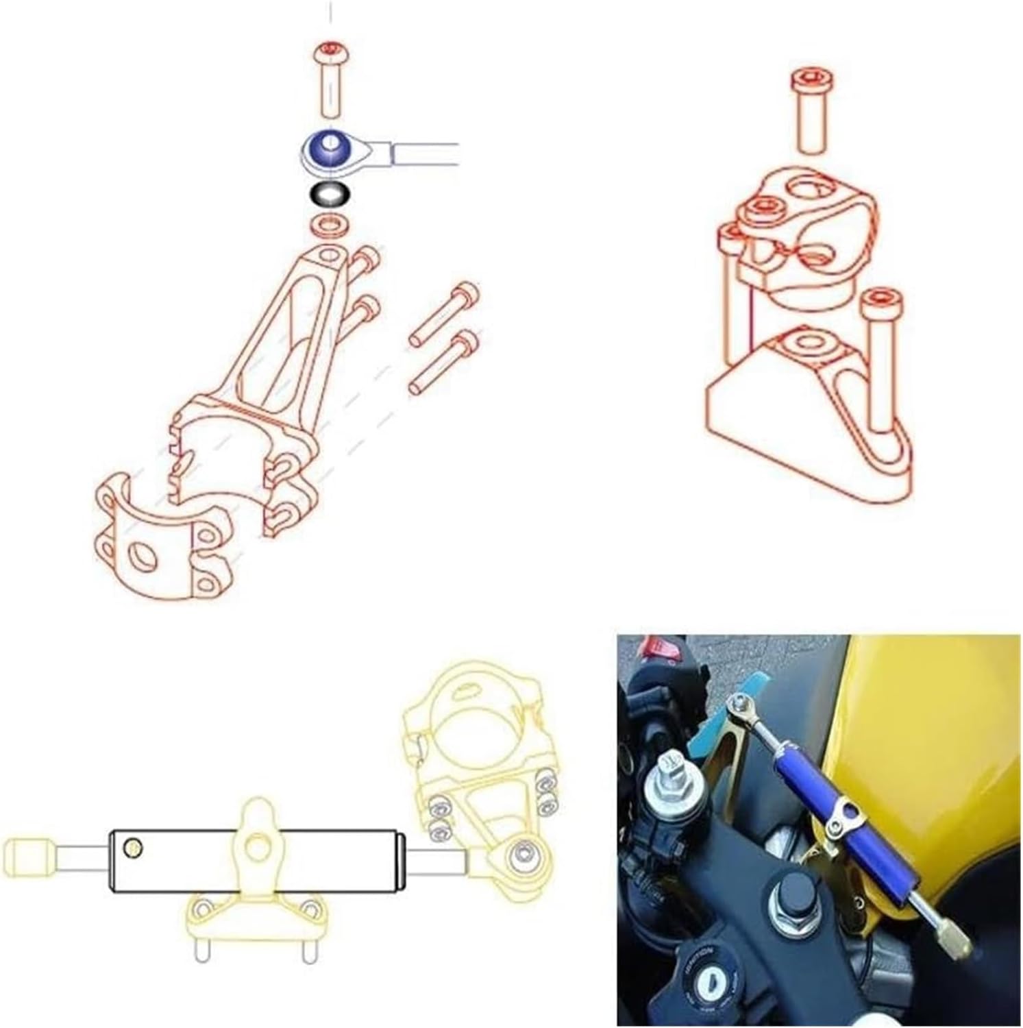 オートバイステアリングダンパー 用 CBR600 F4i 1999-2003